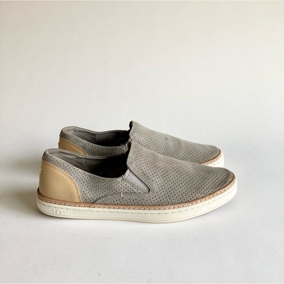 UGG Grey Suede Cream Leather Low Top Sneakers size 8 - Picture 3 of 15
